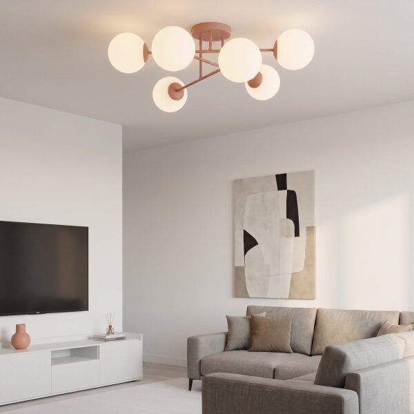 Přisazený lustr ROMA 6xE14/10W/230V růžová