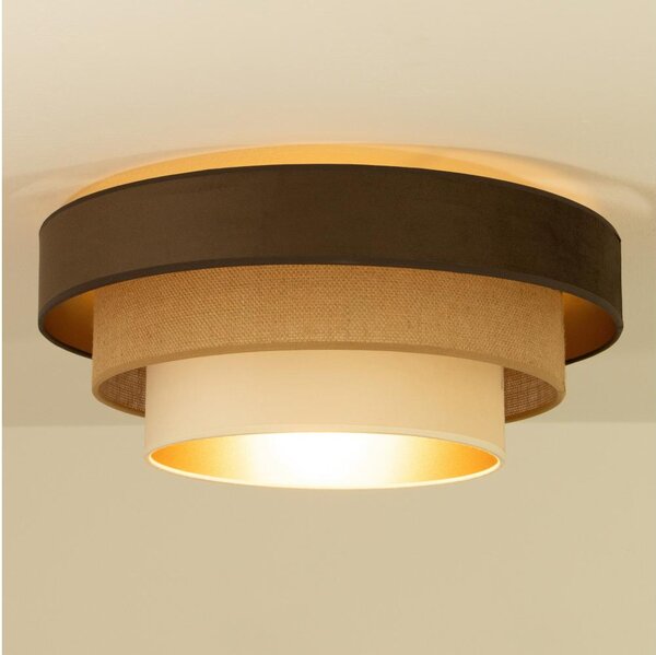 Stropní svítidlo WENTA 1xE27/60W/230V pr. 50 cm hnědá/juta/béžová