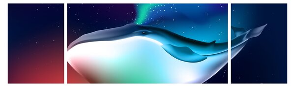 Obraz - Vesmírná velryba (170x50 cm)