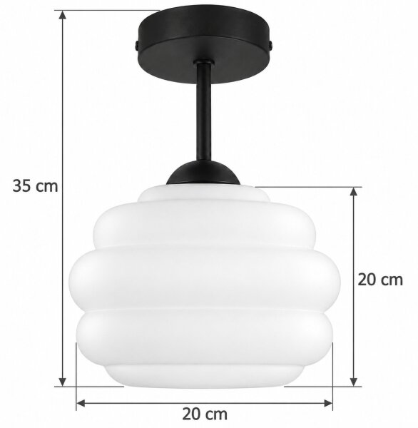 BRILAGI - LED Přisazený lustr RETRO GLASS 1xE27/60W/230V pr. 20 cm černá/bílá