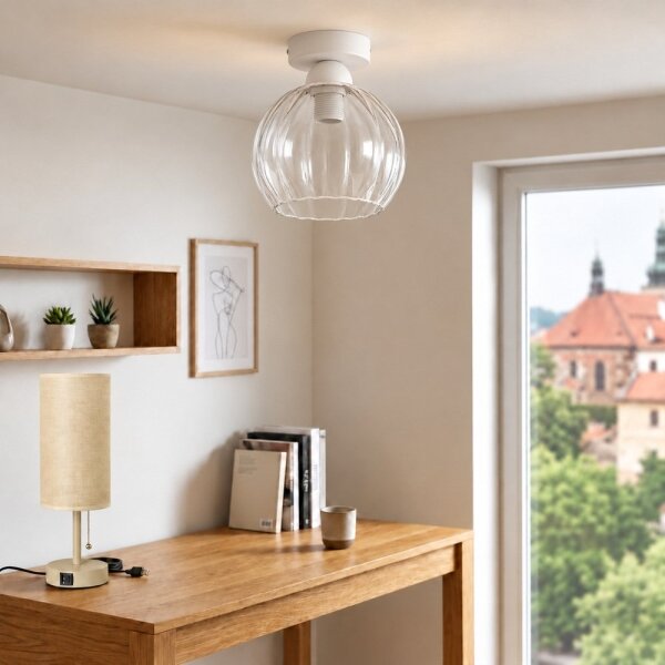 BRILAGI - LED Stropní svítidlo RETRO GLASS 1xE27/60W/230V pr. 25 cm bílá/čirá