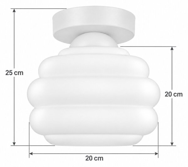 BRILAGI - LED Stropní svítidlo RETRO GLASS 1xE27/60W/230V pr. 20 cm bílá/bílá