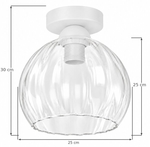 BRILAGI - LED Stropní svítidlo RETRO GLASS 1xE27/60W/230V pr. 25 cm bílá/čirá