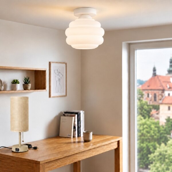 BRILAGI - LED Stropní svítidlo RETRO GLASS 1xE27/60W/230V pr. 20 cm bílá/bílá