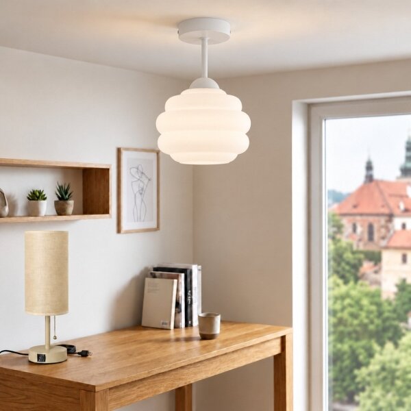 BRILAGI - LED Přisazený lustr RETRO GLASS 1xE27/60W/230V pr. 20 cm bílá