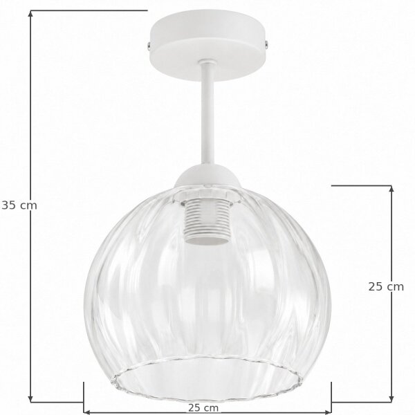 BRILAGI - LED Přisazený lustr RETRO GLASS 1xE27/60W/230V pr. 25 cm bílá/čirá