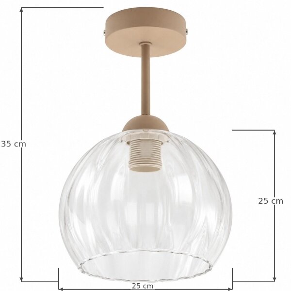 BRILAGI - LED Přisazený lustr RETRO GLASS 1xE27/60W/230V pr. 25 cm béžová/čirá