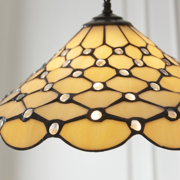 Endon 112226 - Lustr na řetězu Tiffany PEARL 1xE27/10W/230V pr. 45 cm