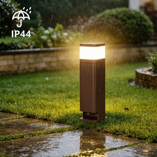 BRILAGI - Venkovní lampa se 2 zásuvkami SCHUKO PILLAR 1xG9/11W/230V IP44 hnědá