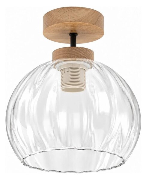BRILAGI - LED Přisazený lustr RETRO GLASS 1xE27/60W/230V pr. 25 cm dub/čirá