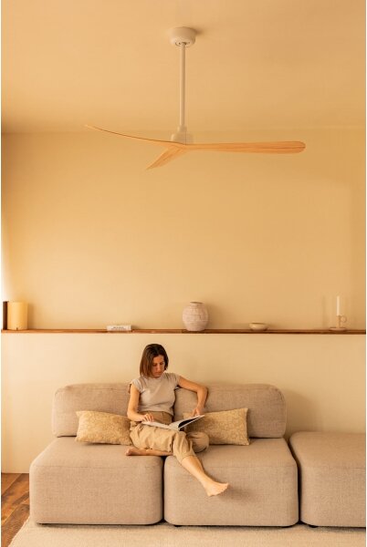FARO 34195-Stropní ventilátor ROCKER M pr. 132 cm béžová/bílá + dálkové ovládání