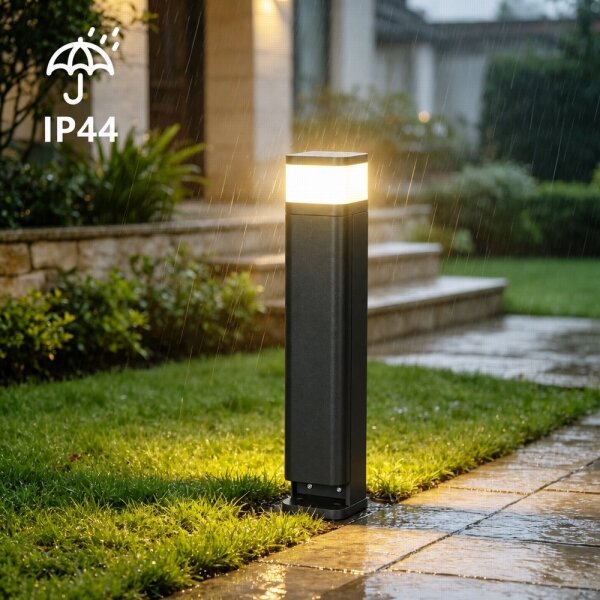 BRILAGI - Venkovní lampa se 2 zásuvkami SCHUKO PILLAR 1xG9/11W/230V IP44 černá