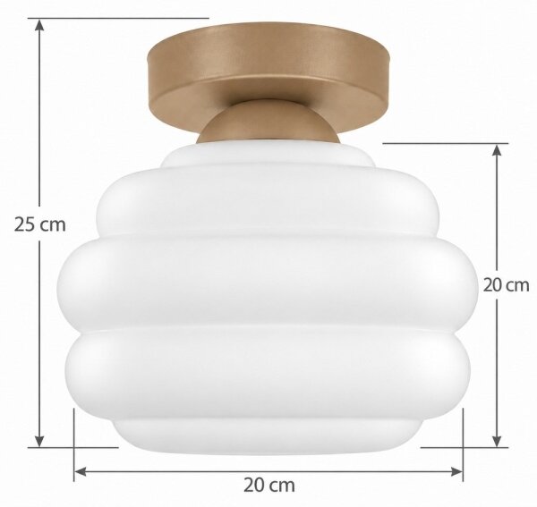 BRILAGI - LED Stropní svítidlo RETRO GLASS 1xE27/60W/230V pr. 20 cm béžová/bílá