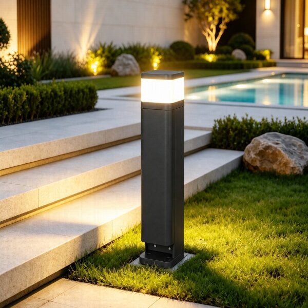 BRILAGI - Venkovní lampa se 2 zásuvkami SCHUKO PILLAR 1xG9/11W/230V IP44 černá
