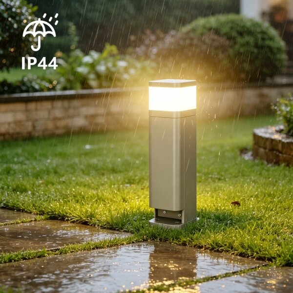 BRILAGI - Venkovní lampa se 2 zásuvkami SCHUKO PILLAR 1xG9/11W/230V IP44 šedá