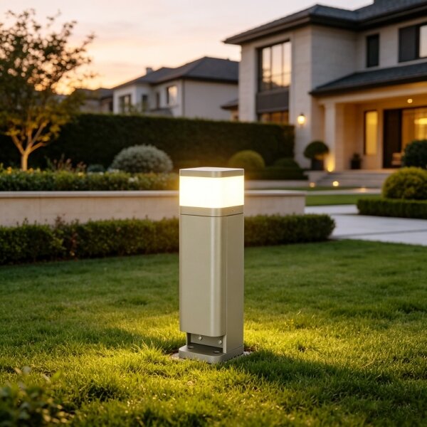 BRILAGI - Venkovní lampa se 2 zásuvkami SCHUKO PILLAR 1xG9/11W/230V IP44 šedá