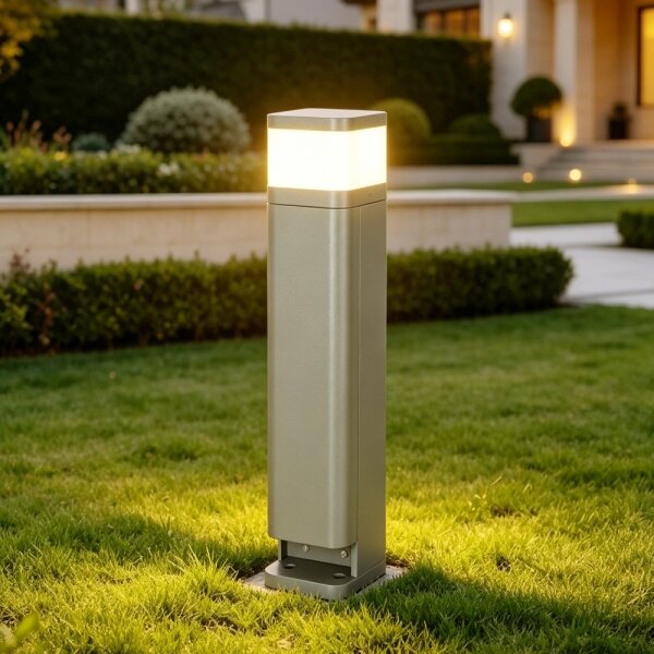 BRILAGI - Venkovní lampa se 2 zásuvkami SCHUKO PILLAR 1xG9/11W/230V IP44 šedá