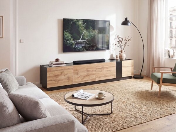 TV stolek CLONCURRY Světle hnědá/Černá