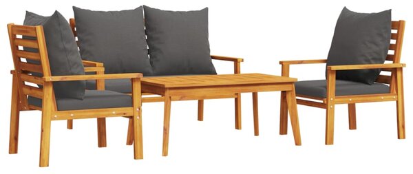 4dílná zahradní sedací souprava s poduškami masivní akácie 3211796