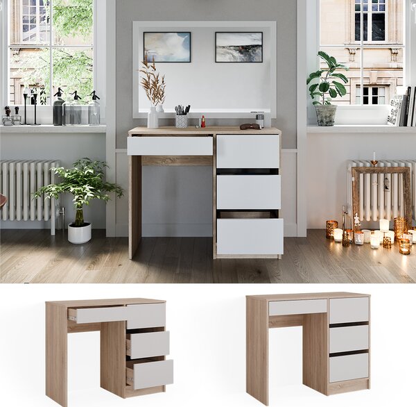 Toaletní stolek Vicco Sherry Sonoma 90 cm se 4 zásuvkami, Model 40829