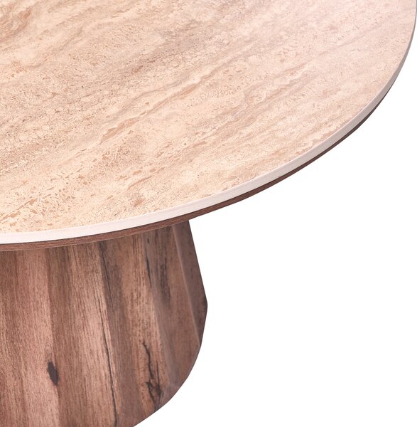 Konferenční stolek SABRINA Travertinový efekt Hnědá