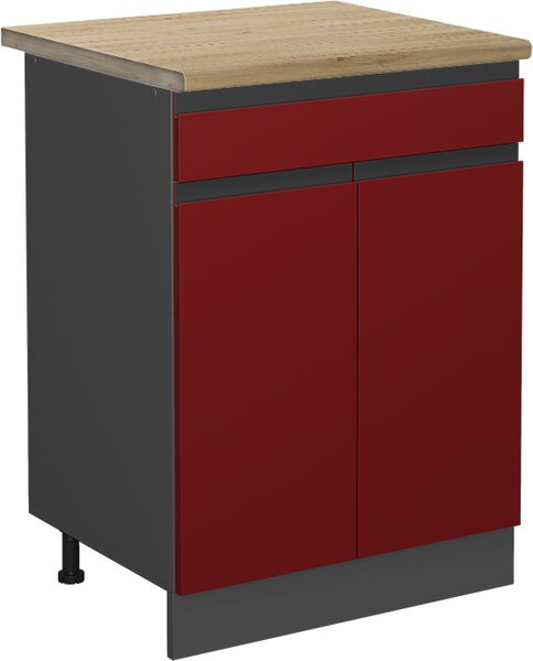 Spodní skříňka kuchyňské linky Vicco R-Line Červená 60 cm , PD Dub, Model 46548