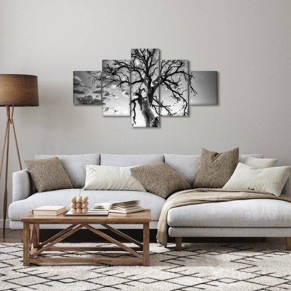 Obraz - Černobílý strom (125x70 cm)