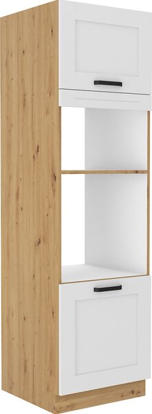 Kondela Skříňka na vestavnou troubu Lula 60 DPM-210 2F - bílá / dub artisan