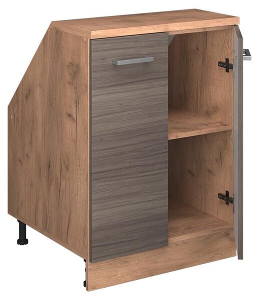 Kuchyňská skříňka pod šikmou střechu Vicco R-Line Ušlechtilá šedá 60 cm se 2 dveřmi, korpus skříně hloubka 60 cm, Model 60152
