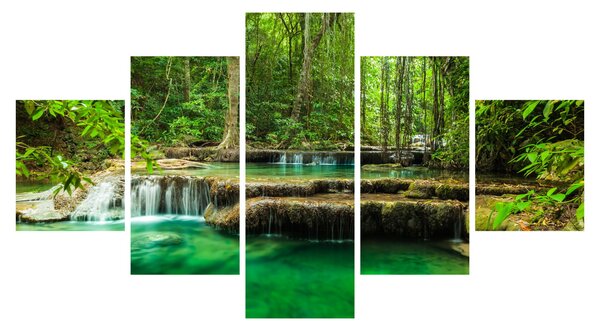 Obraz - Vodopád Erawan v Kanchanaburi, Thajsko (125x70 cm)