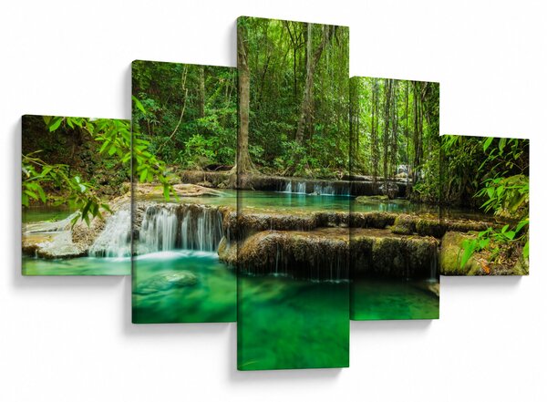Obraz - Vodopád Erawan v Kanchanaburi, Thajsko (125x70 cm)
