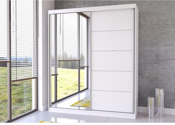Šatní skříň Beyla 03 (bílá + bílá). Akce -23%