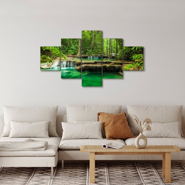 Obraz - Vodopád Erawan v Kanchanaburi, Thajsko (125x70 cm)