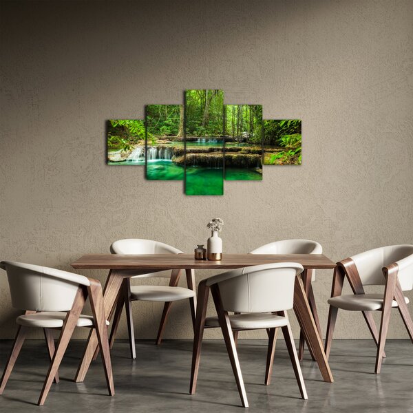 Obraz - Vodopád Erawan v Kanchanaburi, Thajsko (125x70 cm)