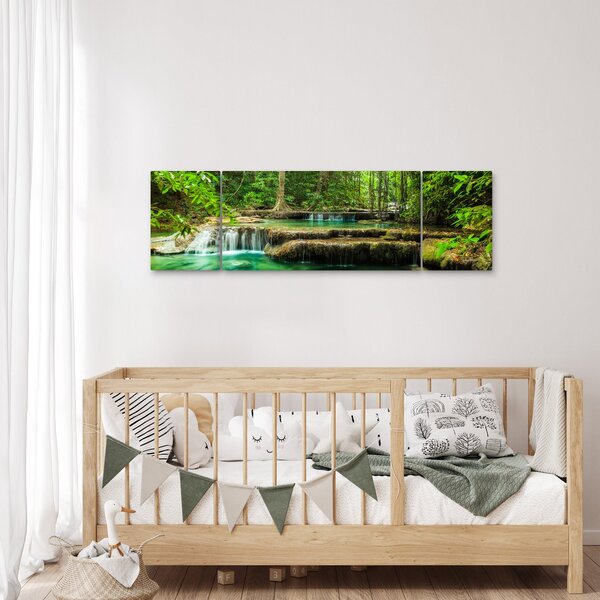 Obraz - Vodopád Erawan v Kanchanaburi, Thajsko (170x50 cm)