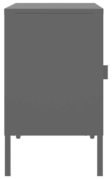 Noční stolky 2 ks černé 50 x 35 x 60 cm sklo a ocel 3211825