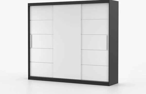 Šatní skříň Arrun (černá + bílá). Akce -12%