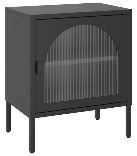 Noční stolky 2 ks černé 50 x 35 x 60 cm sklo a ocel 3211825