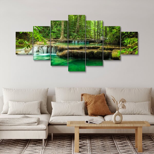 Obraz - Vodopád Erawan v Kanchanaburi, Thajsko (210x100 cm)