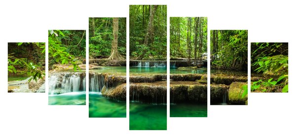 Obraz - Vodopád Erawan v Kanchanaburi, Thajsko (210x100 cm)