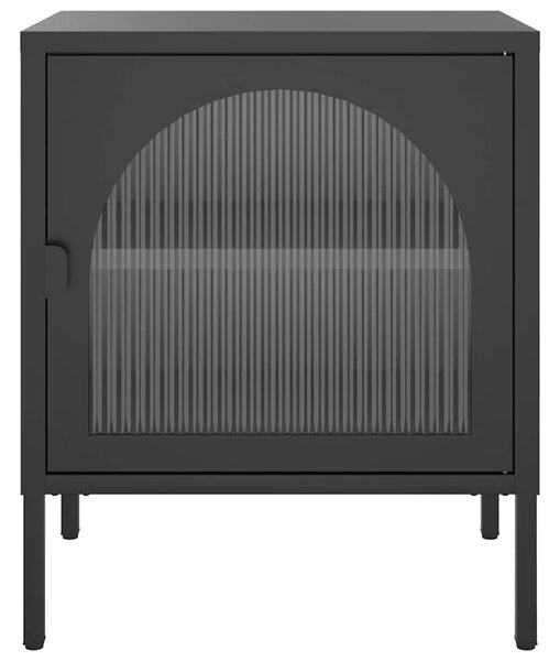 Noční stolky 2 ks černé 50 x 35 x 60 cm sklo a ocel 3211825