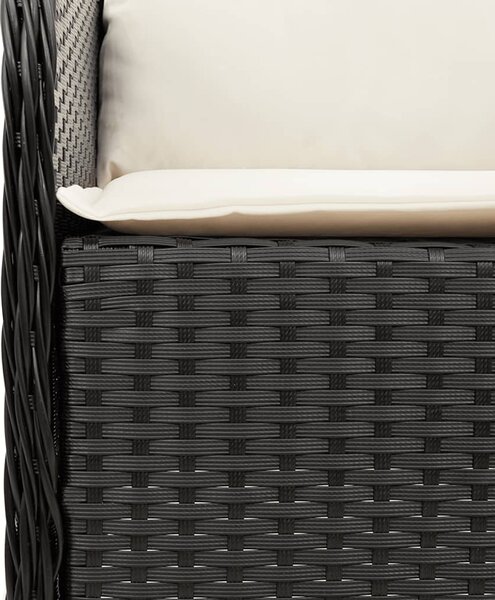5dílný zahradní jídelní set s poduškami černý polyratan 3211844