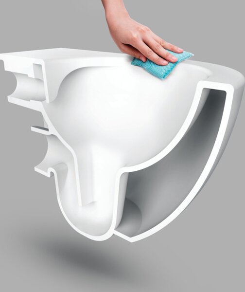 Creavit Design Závěsný klozet RimOff s funkcí taharet/bidet/sprcha WC Bílý