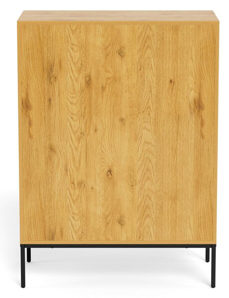 KOMODA, divoký dub, 80/110/40 cm MID.YOU - Komody na nožičkách, Online Only