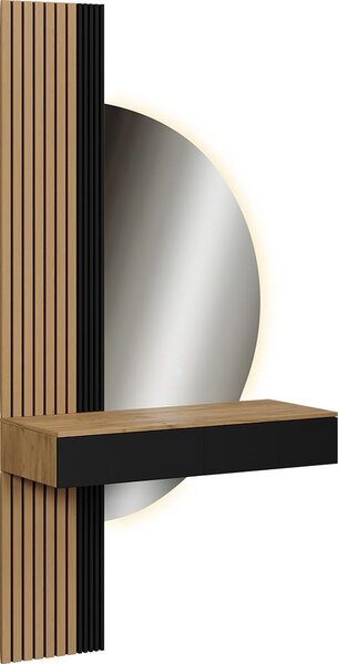 Toaletní stolek Vicco Melina Dub/černá 100 cm se zrcadlem LED, Model 58445