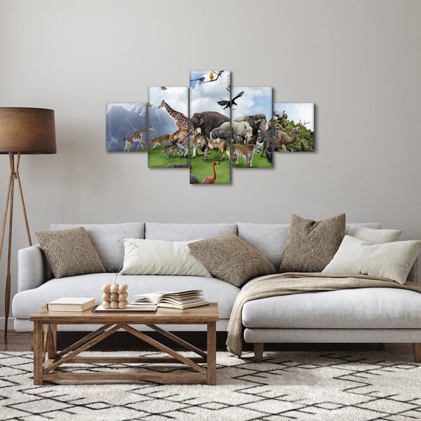 Obraz - Zvířátka na ostrově (125x70 cm)
