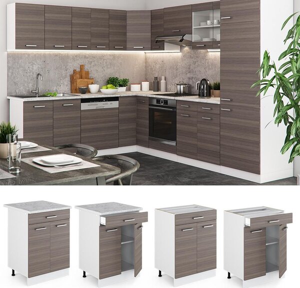 Spodní skříňka kuchyňské linky Vicco R-Line Ušlechtilá šedá 60 cm se zásuvkou, PD Dub, Model 46060