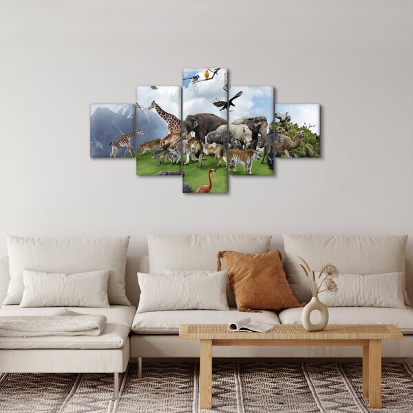Obraz - Zvířátka na ostrově (125x70 cm)