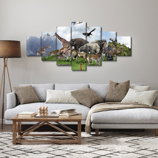 Obraz - Zvířátka na ostrově (210x100 cm)