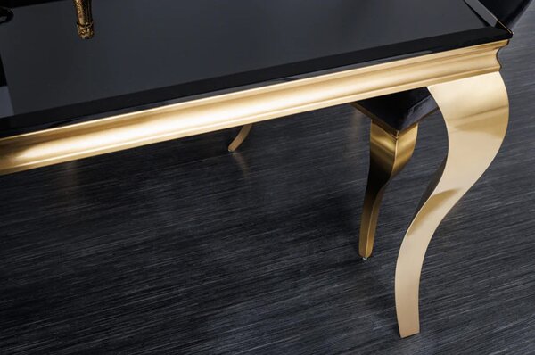 Massive home | Jídelní stůl MODERN BAROCCO GOLD 180cm černý